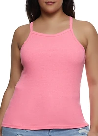 Plus Solid Ribbed Knit Cami