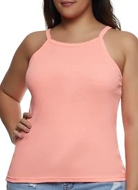 Plus Solid Ribbed Knit Cami