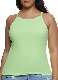 Plus Solid Ribbed Knit Cami