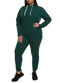 Plus Solid Pullover Hoodie