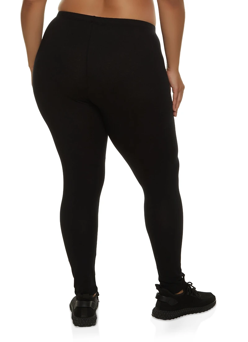Plus Basic High Waist Leggings