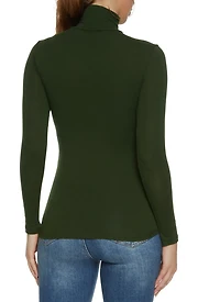 Solid Long Sleeve Turtleneck Top