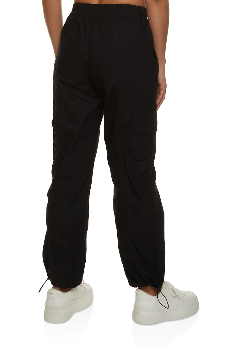 Toggle Drawstring Straight Leg Cargo Pants