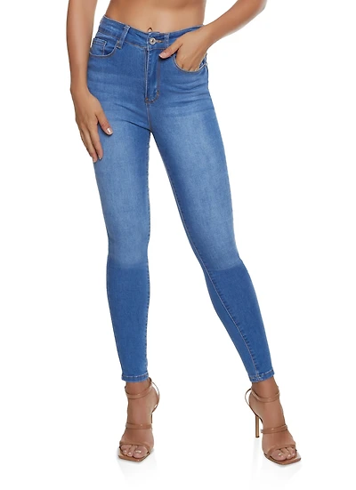 Womens WAX Basic Skinny Jeans, Blue,