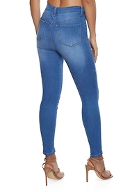 Womens WAX Basic Skinny Jeans, Blue,
