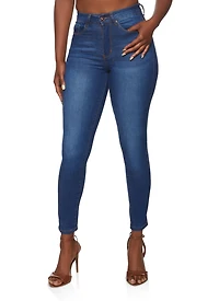 Womens WAX Basic Skinny Jeans, Blue,