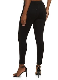 Womens WAX Whiskered Rolled Cuff Skinny Jeans,
