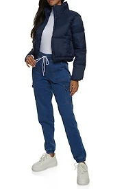 Womens WAX Denim Joggers, Blue, Size S