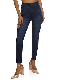 Womens WAX Whiskered High Waist Skinny Jeans, Blue, Size 1