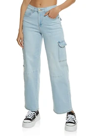 WAX Straight Leg Flap Pocket Cargo Jeans