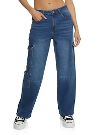 WAX Straight Leg Flap Pocket Cargo Jeans