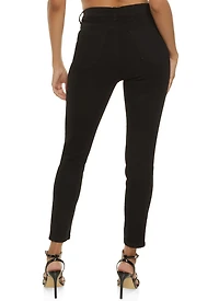 Womens WAX High Rise Solid Cropped Skinny Jeans,