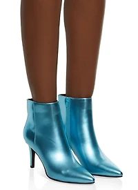Pointed Toe Side Zip Stiletto Booties