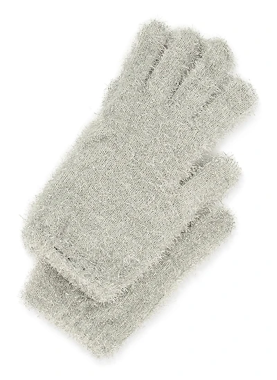Womens Lurex Texting Gloves, Silver
