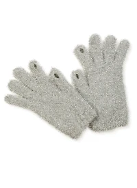 Womens Lurex Texting Gloves, Silver