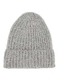 Womens Lurex Beanie, Grey