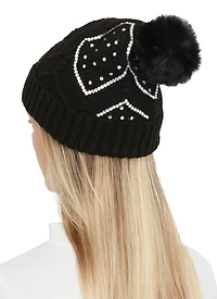 Rhinestone Pom Pom Beanie