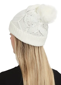 Rhinestone Pom Pom Beanie