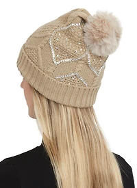 Rhinestone Pom Pom Beanie
