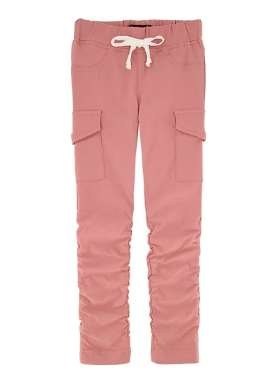 Little Girls Solid Stacked Cargo Pants