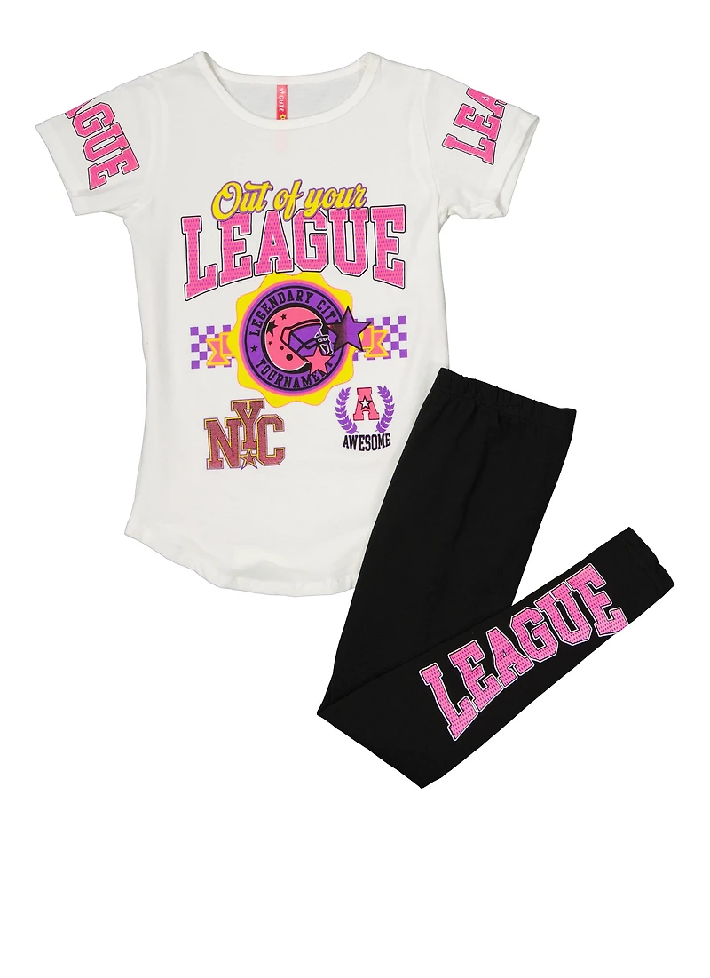 Girls Out Of Your League Graphic Tee and Leggings
