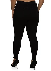 Womens Plus Size WAX Push Up High Rise Skinny Jeans, Black, Size 18