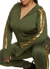 Plus Foiled Varsity Stripe Hoodie