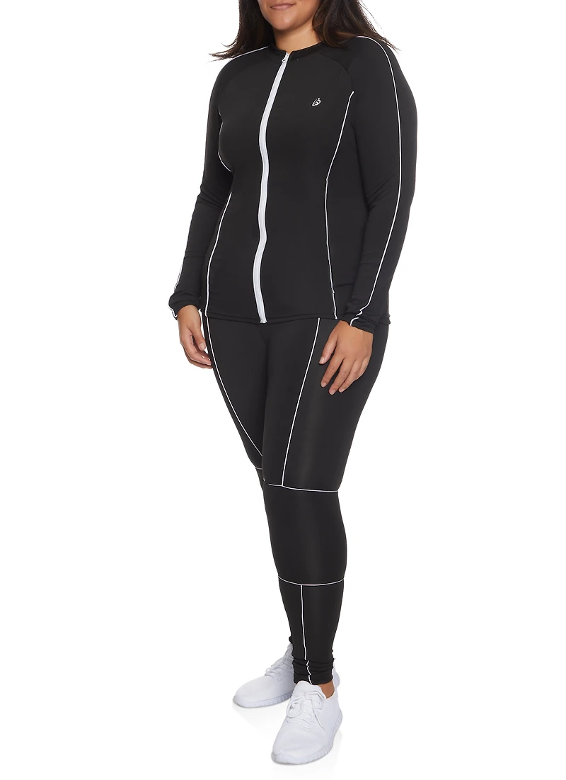 Plus Contrast Piping Track Jacket