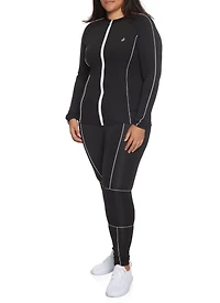 Plus Contrast Piping Track Jacket