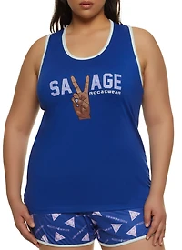 Plus Rocawear Savage Pajama Tank Top and Shorts