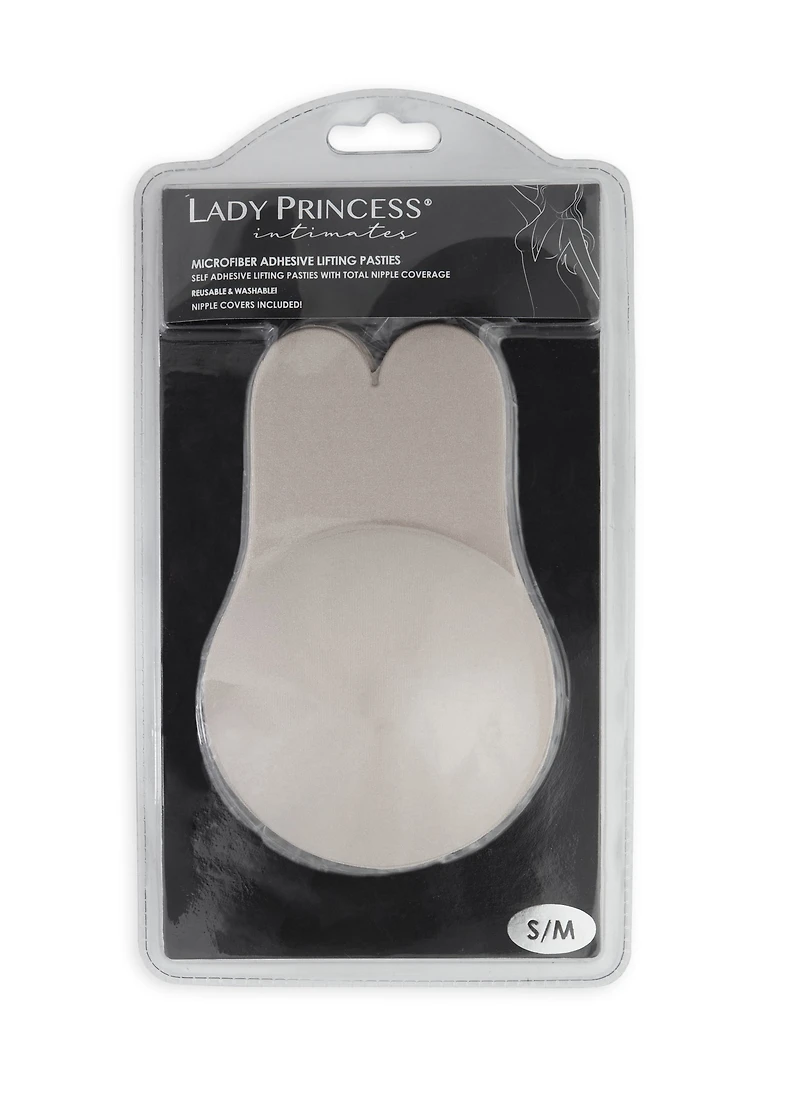 Womens Nude Microfiber Adhesive Lifting Pasties, Beige, Size L-XL