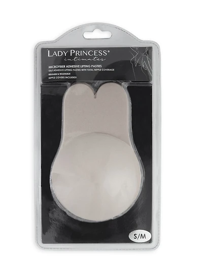Womens Nude Microfiber Adhesive Lifting Pasties, Beige, Size L-XL