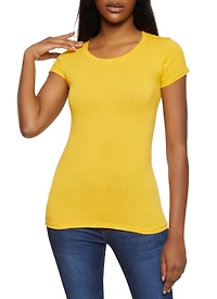 Solid Crew Neck Tee