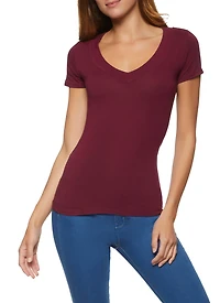 Solid V Neck Tee