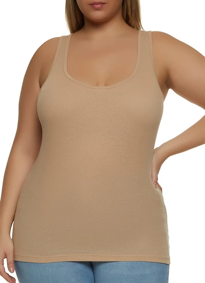 Plus Ribbed Knit Tank Top
