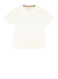 French Toast Girls 4-6x Peter Pan Collar Button Front Shirt, White, Size 5