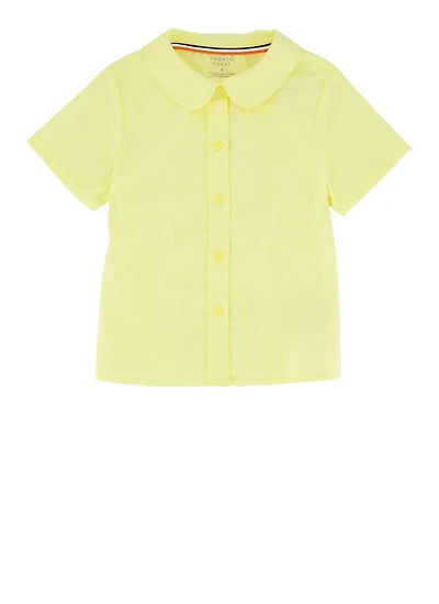 French Toast Girls 4-6x Peter Pan Collar Button Down Shirt, Yellow, Size 6X