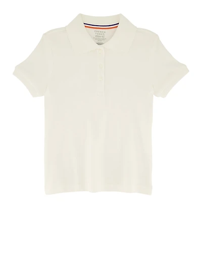 French Toast Girls 4-6x Picot Collar Interlock Polo Shirt