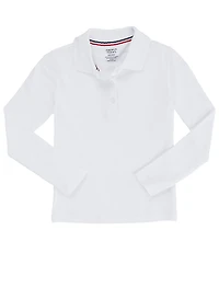 French Toast Girls 4-6x Long Sleeve Interlock Polo Shirt