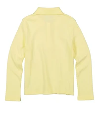 French Toast Girls 4-6x Interlock Long Sleeve Polo, Yellow, Size 4-5