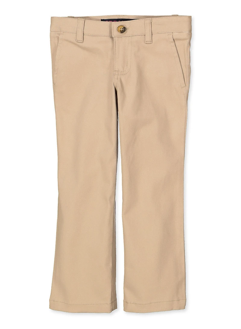 French Toast Girls 4-6x Straight Leg Khaki Twill Pants, Khaki, Size 6