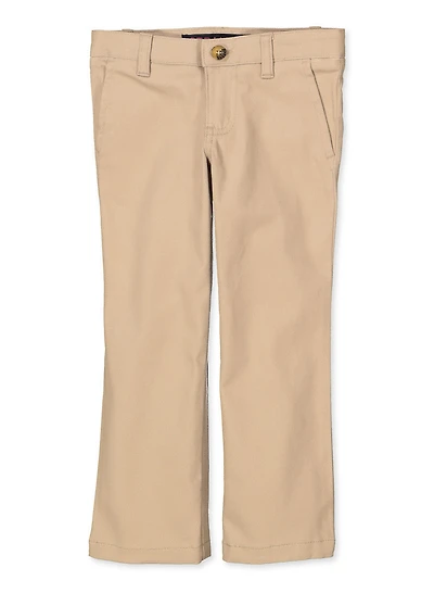 French Toast Girls 4-6x Straight Leg Khaki Twill Pants, Khaki,