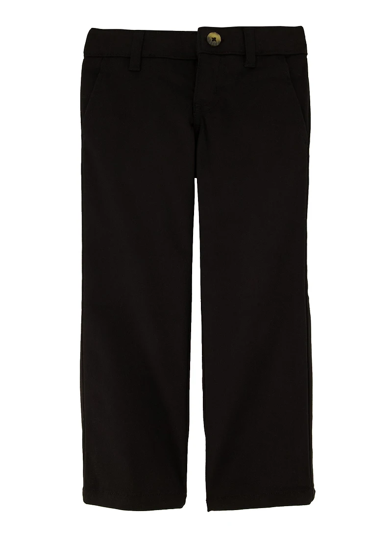 French Toast Girls 4-6x Straight Leg Pants, Black,