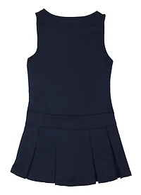 French Toast Girls 4-6x Heart Zipper Pleated Jumper, Blue, Size 6