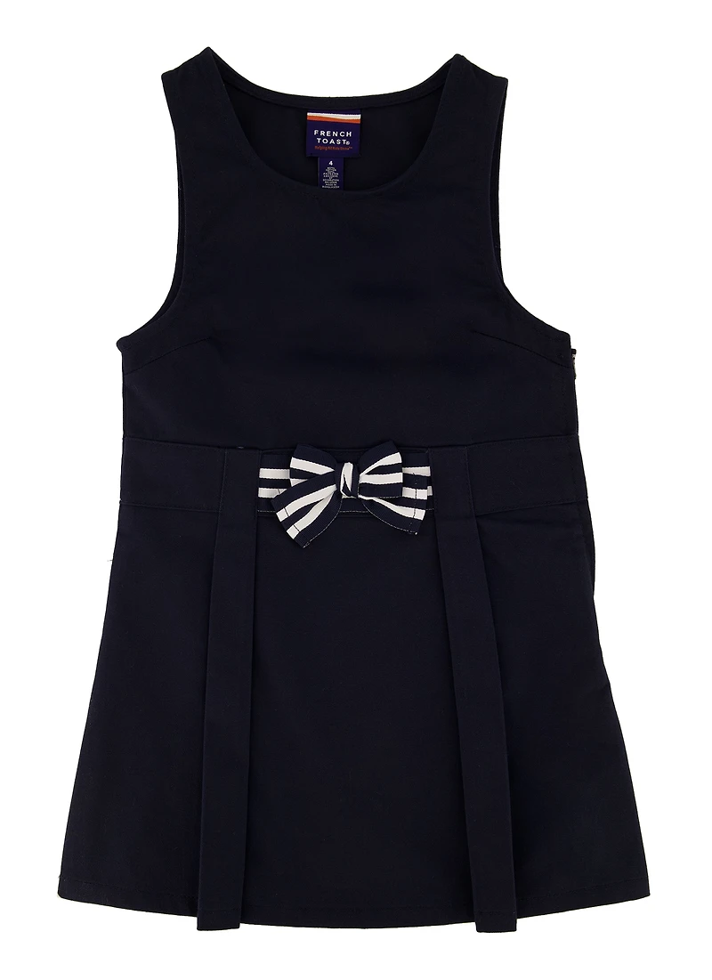 French Toast Girls 4-6x Bow Front Solid Jumper, Blue, Size 4