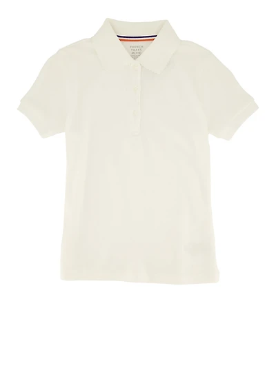 French Toast Girls 7-16 Polo Shirt, White, Size 7-8