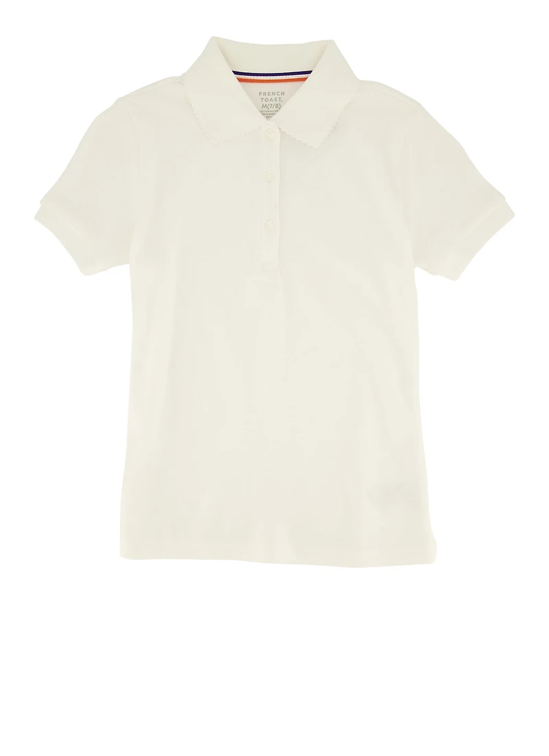 French Toast Girls 7-16 Polo Shirt, White, Size 10-12