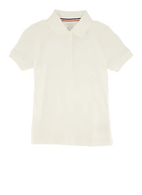 French Toast Girls 7-16 Polo Shirt, White, Size 10-12