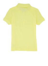 French Toast Girls 7-16 Short Sleeve Picot Collar Interlock Polo, Yellow, Size 7-8