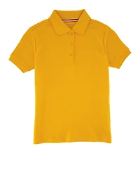 French Toast Girls 7-16 Solid Polo Top, Yellow, Size 10-12